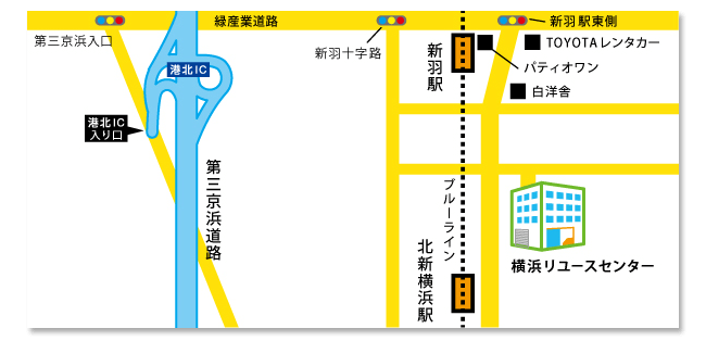 横浜リユースセンターの地図